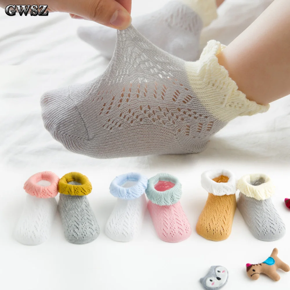 

Spring and Summer Baby Socks Will Mesh Move Circle Children Socks Full Cotton Baby Relent Lace Girl Socks For 0-5Years