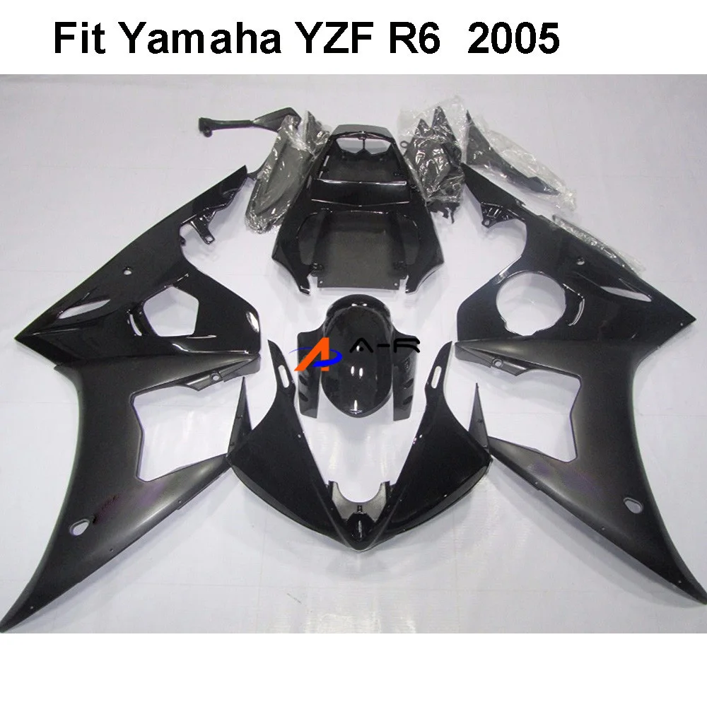 R6 черный УФ АБС Кузов обтекателя комплект для Yamaha YZF R6 YZFR6 YZF-R6 YZF600 05 2005 аксессуары для литья под давлением клобук случае