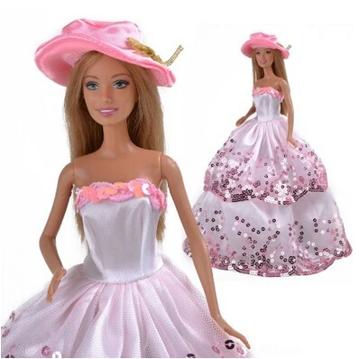 

LeadingStar Beautiful Pink Princess Wedding Outfit Party Clothes Chrismas Dress For Doll