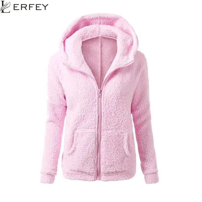 autumn winter fluffy plush hoodies men casual solid white