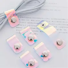 Earbuds Data Cable Line Storage Clip Snap Button Winder Earphone Data Wire Protector Holder Storage Organizer