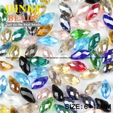JHNBY бусины Briolette с подвеской в виде капли, AAA, австрийские кристаллы, 6*12 мм, 50 шт., стеклянные бусины в форме капли для изготовления ювелирных изделий, браслетов своими руками