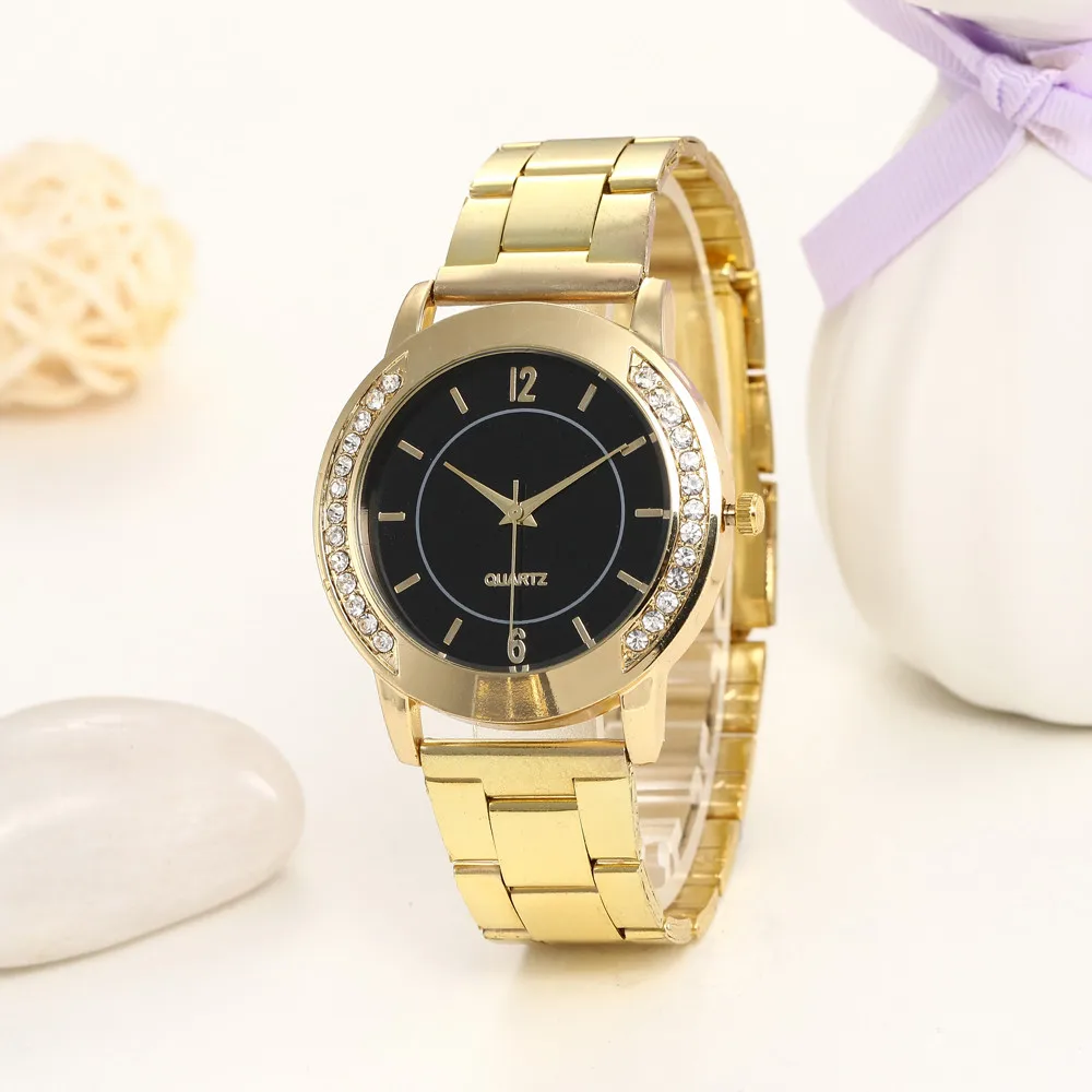 

Geneva Luxury Fashion Alloy Women's Watches Simple Stainless Steel Band Digital Diamond Analog Reloj Mujer Ladies New Clock XB40