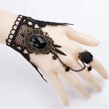 Vintage Original Creative Women Gothic Style Bracelets for Woman Black Stones Lace Bracelet Fashion Jewelry