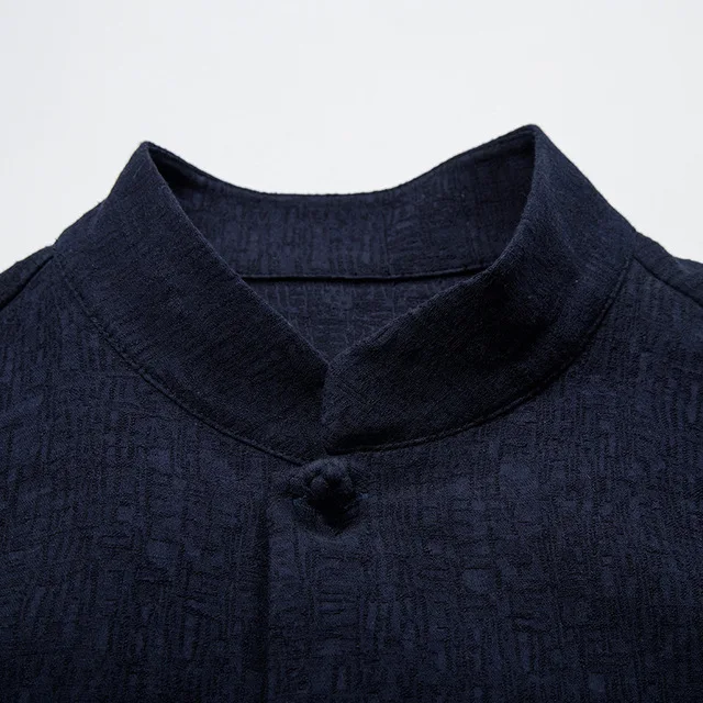 Men's Traditional Chinese Clothing Male Cotton Linen Shirts Cardigan Kung Fu Tai Chi Master Costume Mens Fashion Tops CN-019
