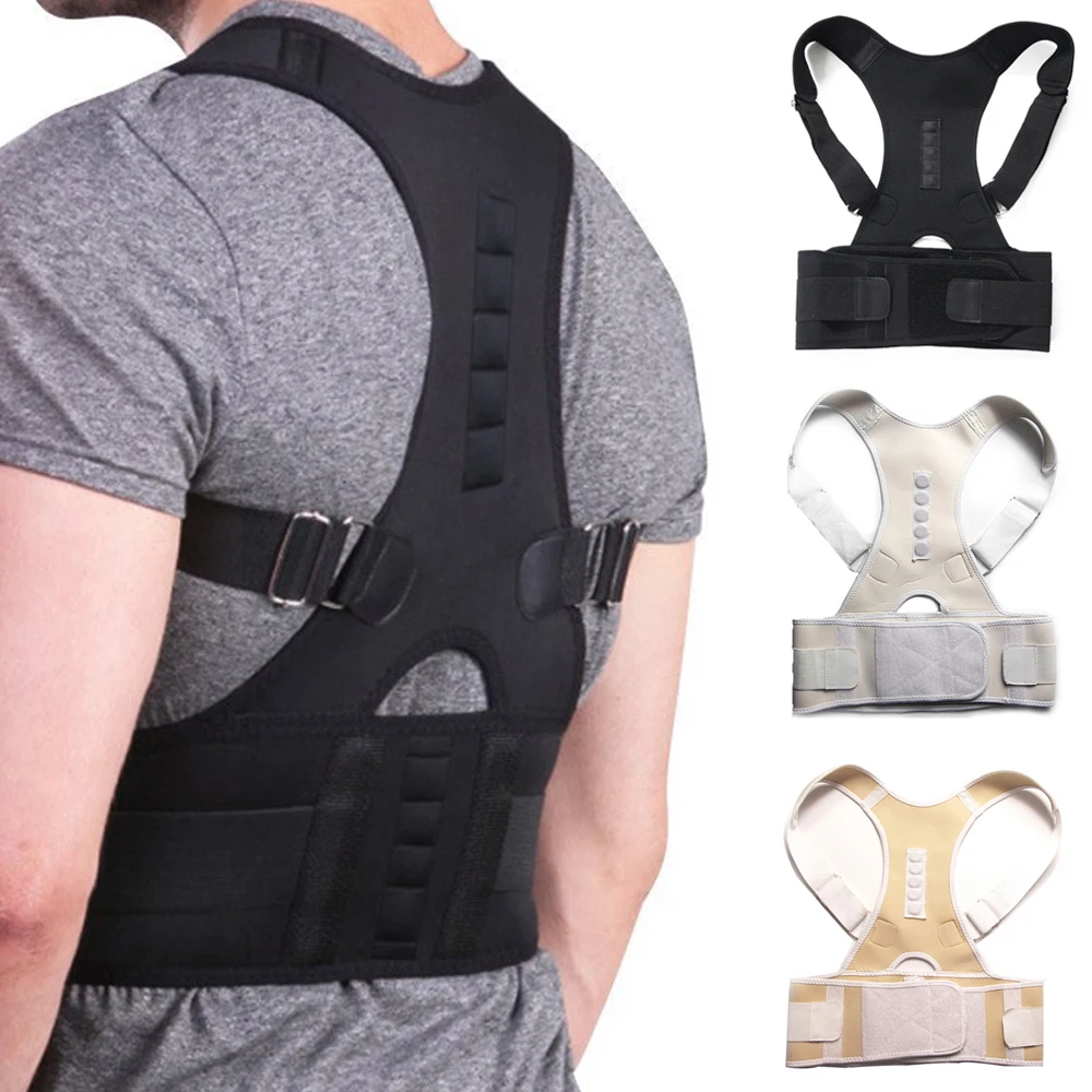 

Male Female Adjustable Magnetic Posture Corrector Corset Back Brace Back Belt Lumbar Support Straight Corrector de espalda S-XXL