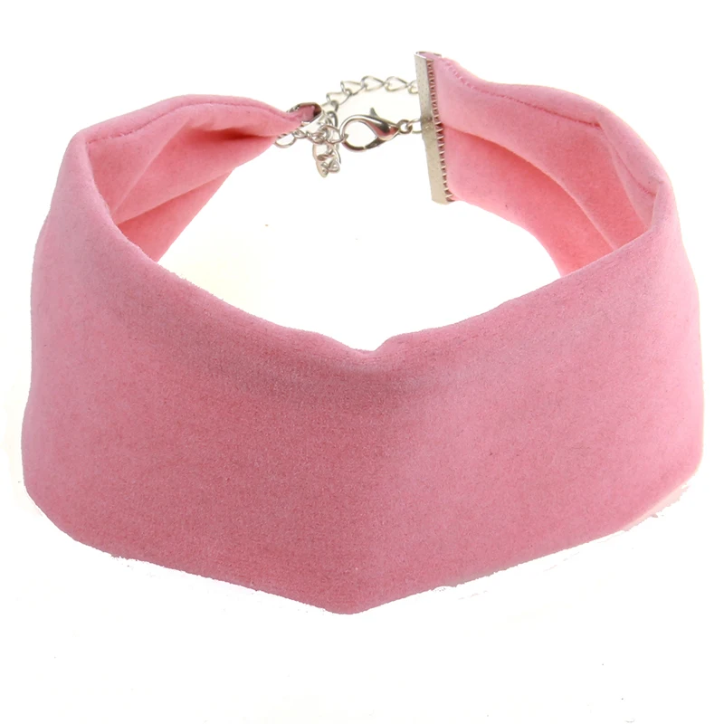 7 Colors Fashion Punk  Wide Plain Velvet Collar Choker Necklace Women Multicolor Gothic Basic Black Rope Necklaces Jewelry 5cm