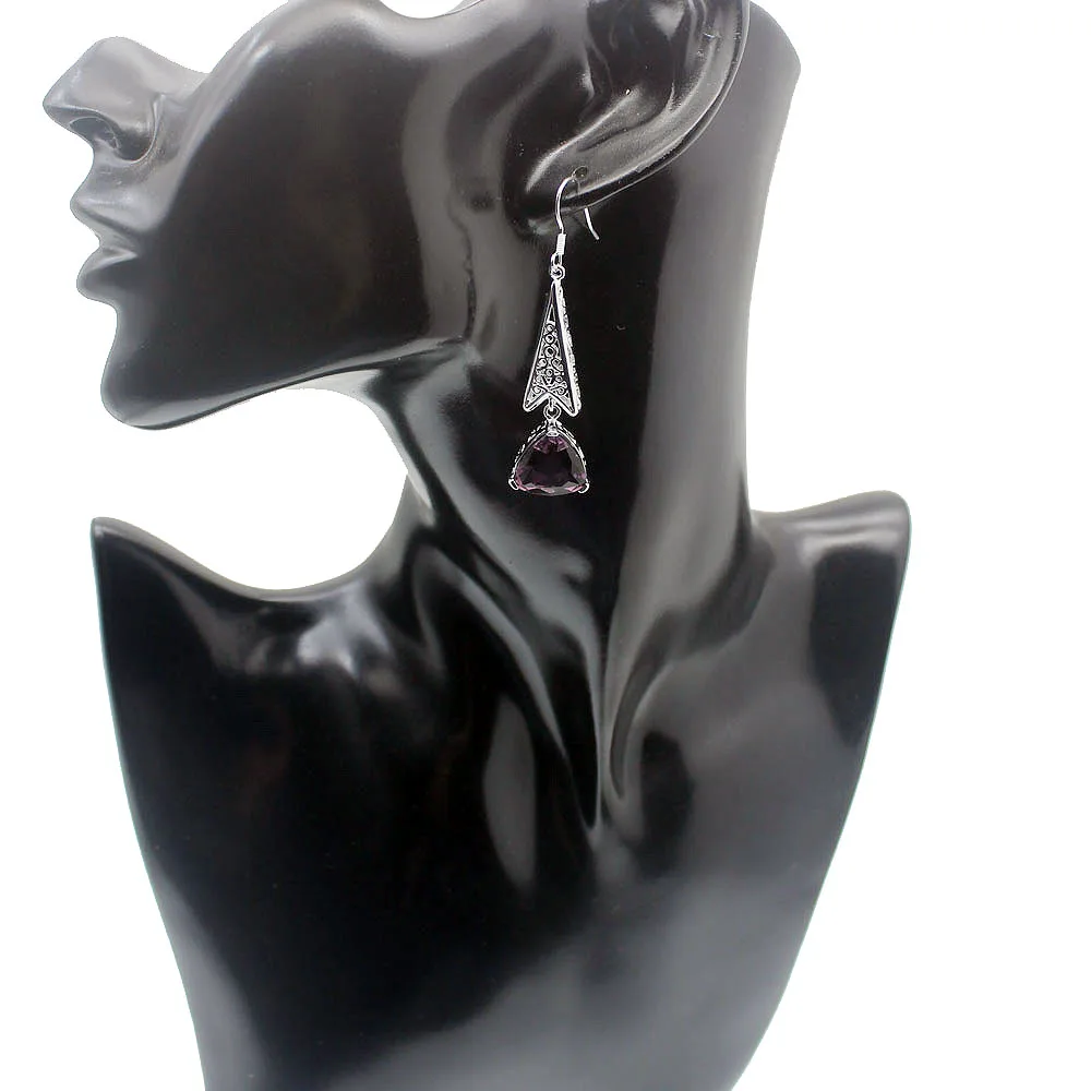 Женские серьги-подвески Hermosa, с аметистом, 18 дюйма, TK05 (art.: 7a6a60419) - 7a6a60419