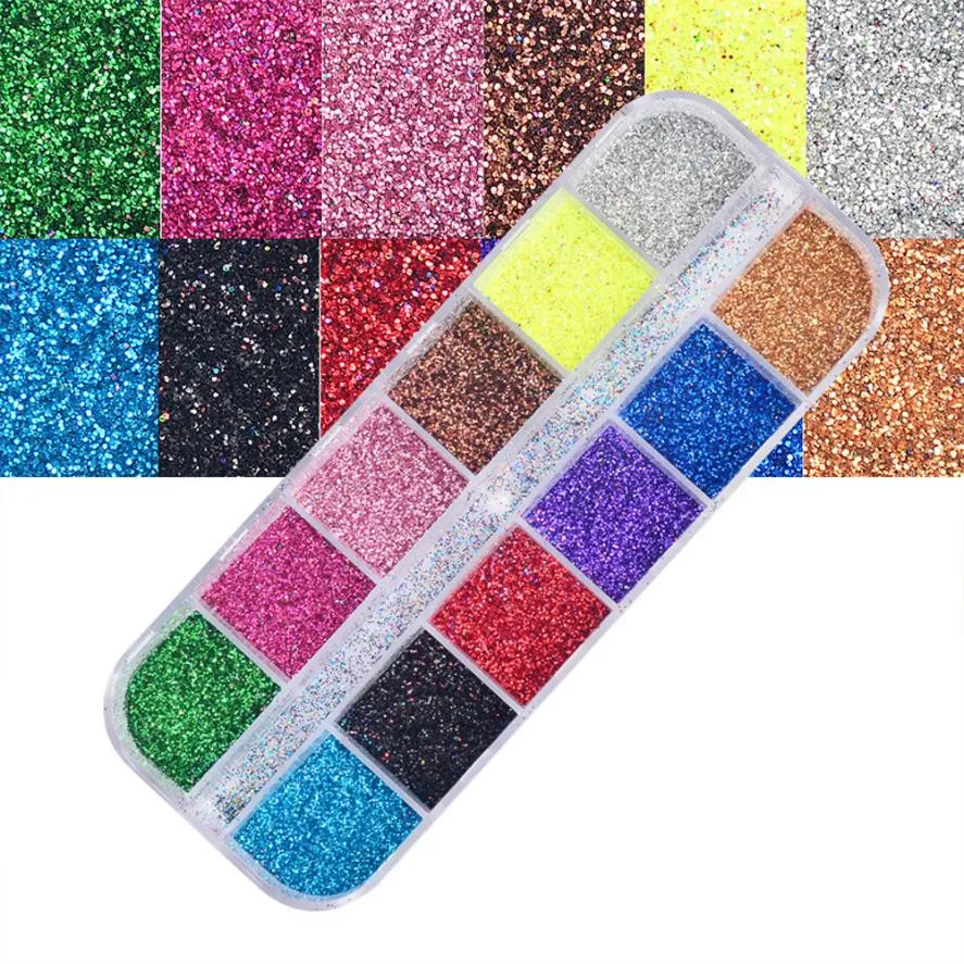 

12 Color Set Powder Flash Powder Small Laser Powder Powder Nail Polish