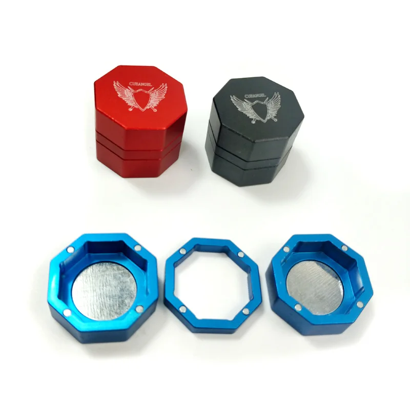 

2019 Latest Cueangel Splicing Magnetic Billiards Pool chalk holders with predator chalks 3colors Hexagon chalk cases with magnet
