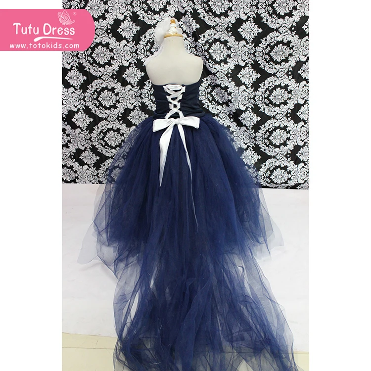 2015 New Design Blue Kids Dress Maxi 