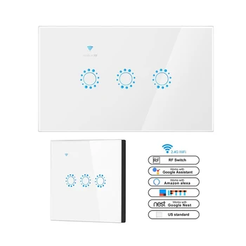

Replacement for Alexa Google Smart Touch Light Switch WiFi RF APP Remote Control WiFi Smart Wall Switch US/AU Plug