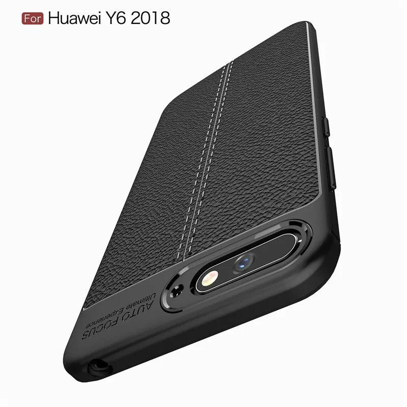 Luxury Shockproof Soft TPU Case For Huawei Y6 2018 Phone Back cover Leather for Huawei Y6 2018 Case Silicone Cover 5 (11)