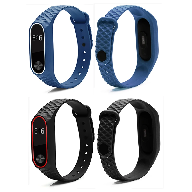 BOORUI mi band 2 ремешок Pulseira силиконовый mi band 2 аксессуары Алмазный ремешок на запястье анти-потеря двойной цвет сменный ремешок для часов