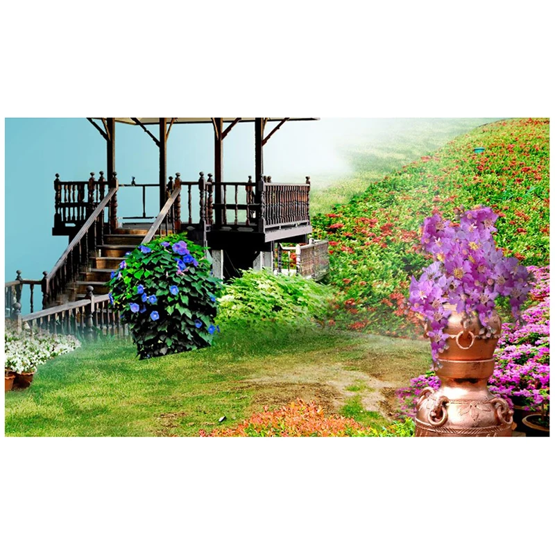 

full square/round 5d diy diamond painting -Pavilion, flowers, stairs-embroidery mosaic Rhinestone sale Wall Stickers, Home Decor