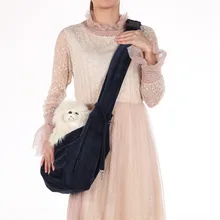 Hands-Free Двусторонняя маленькая сумка для собак кошка слинг переноска сумка дорожная сумка-тоут слинг синяя полоса узор Регулируемая сумка