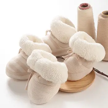 

Fashion Winter Baby Boys Girls Organic Colored Cotton Shoes Newborn CamoFleece Warm Shoes First Walkers Boots For 0-12 Months