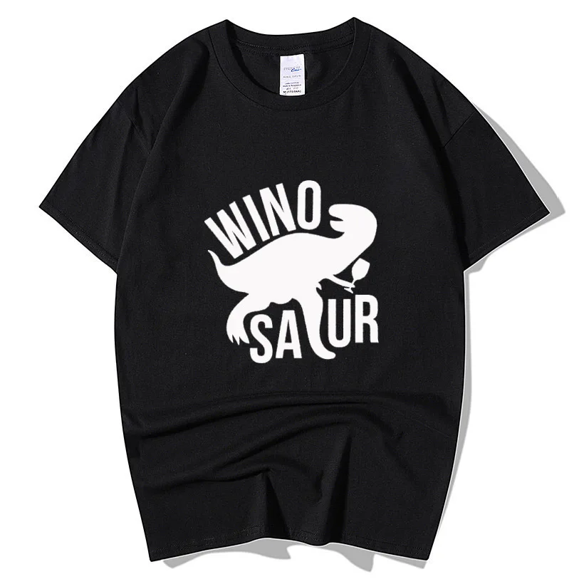 

Drinking Wine Winosaur Dinosaur Printed T Shirt Men Women Summer Fashion Short Sleeve Round Neck Cotton Funny Harajuku T-Shirt