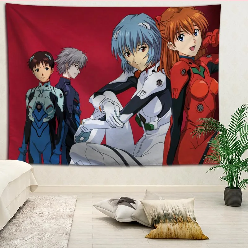 Пользовательские Неоновые генезис Evangelion печатных гобелены пляжное полотенце Йога коврик одеяло украшение стены Бохо Декор гобелен больше размеров