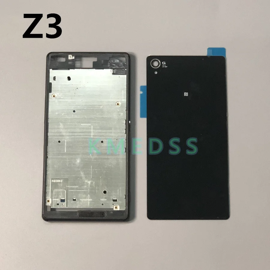

Full Housing Front Chassis Middle Frame Port Plug Cover + Back Battery Cover For Sony Xperia Z3 L55 L55w D6603 D6653