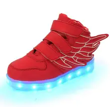 New Summer Enfants Respirant Sneakers Mode Sport Led Usb Lumineux Lumineux Shoes pour Enfants de Course Garçons Occasionnels Filles Appartements