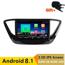 9 “2 + 32G 2.5D IPS Android 8.1 Car DVD Multimedia Player GPS Per Hyundai Verna Solaris 2017 2018 stereo radio audio di navigazione