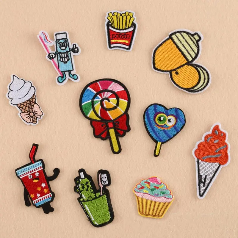 

Cartoon Toothpaste Cup Candy Embroidery Patches for Clothing Iron on Clothes Appliques Badge Stripe Sticker Sewing Accessories