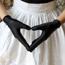 Новинка, модные однотонные женские перчатки, 9 цветов, тянущиеся Сатиновые перчатки для вечеринки, выпускного вечера, перчатки на палец, варежки для девушек и женщин