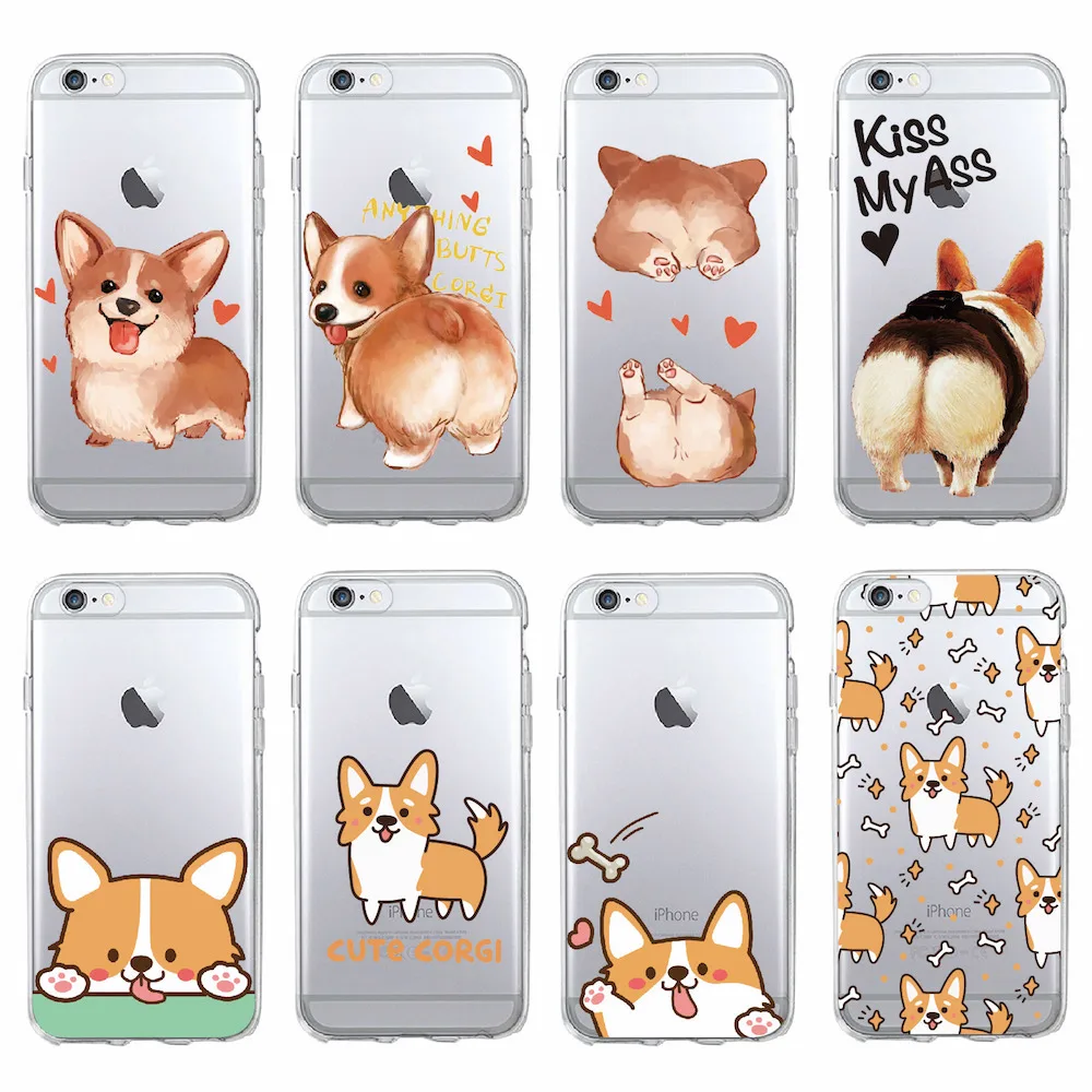

Cute Corgi Butt Animal Puppy Soft Clear Phone Case Fundas Coque Cover For iPhone 11 Pro Max 7 7Plus 6 6S 8 8PLUS X XS Max