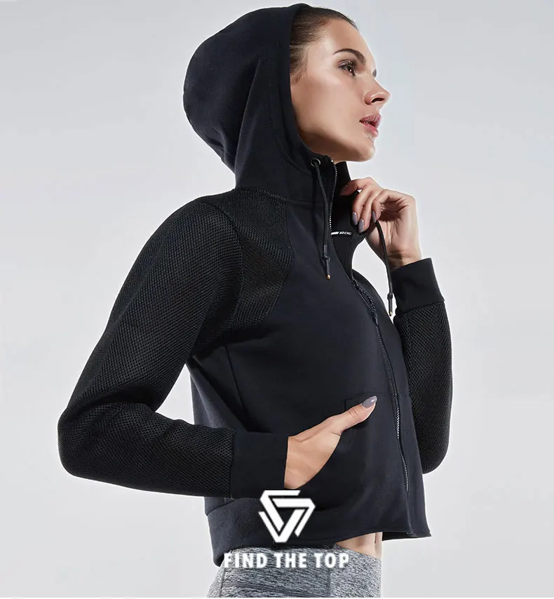 VANSYDICAL Running Jacket for Women Sport Coats Zipper Sportswear With Mesh Clothes Running Fitness Jacket Women's Outerwear nmd 10