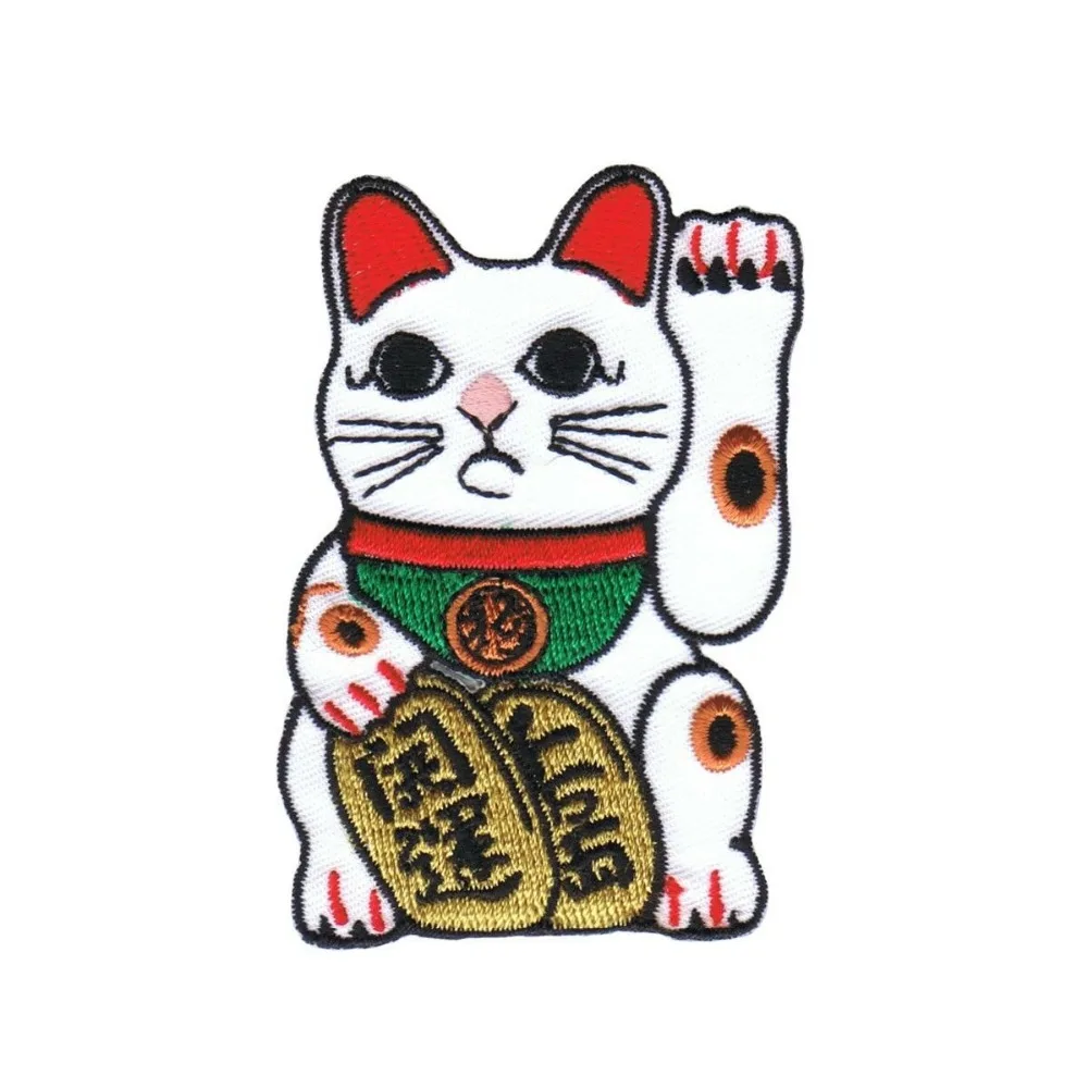 Пользовательская вышивка patc счастливый кот Манеки Neko патч счастливое | Заплатки -32983386061