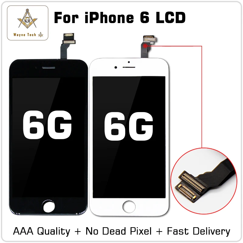 10 шт./лот None Spot AAA для iPhone 6 LCD полная сборка с экраном Замена объектива Pantalla Черный