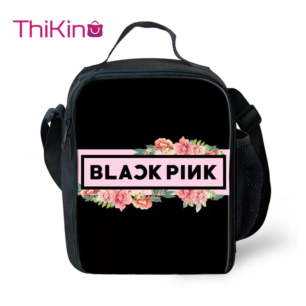 

Thikin Blackpink KPop Girls Group Lunch Bags for Teen Girls Fashion Portable Cooler Box Cartoon Pattern Tote Picnic Pouch