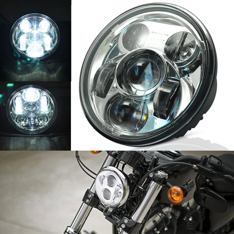 Для Harley Davidson Street 750 светодиодные фары 5 3/" Лампа светодиодная фара для мотоцикла от H4 Led 5,75 дюймов для Sportster 883 в горошек