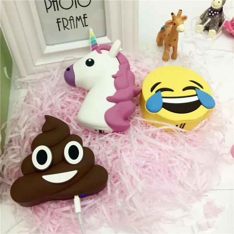 

3000mah Funny Cute Emoji Unicorn Shaped Power Bank PVC Material Charge Mobile Cartoon Power Bank for Mobile Phone for xiaomi