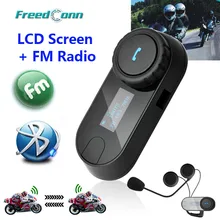 2016 New Updated Version!! Motorcycle Motorbike BT Bluetooth Multi Interphone Headset Helmet Intercom T-COM LCD Screen FM Radio