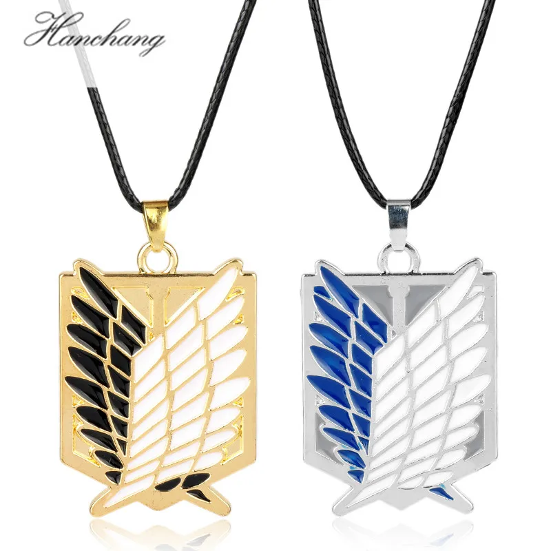

HANCHANG Hot Movie Attack on Titan Jewelry Wings of Liberty Pendant Necklace for Male&Female Fashion Party Presents
