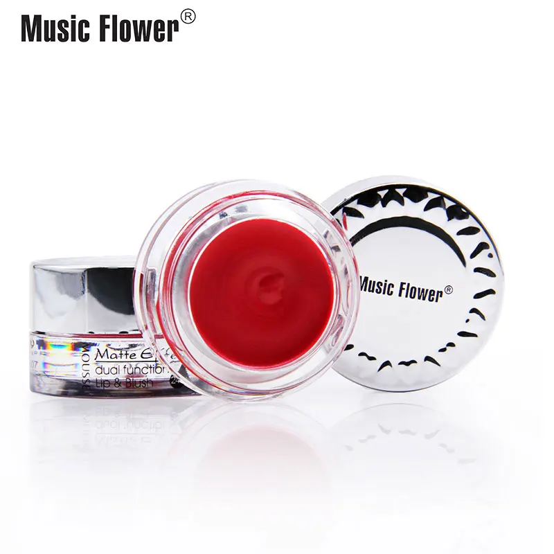 

Music Flower Dual Function Lip&Blush Matte Gel Effect Mousse Longlasting Makeup Lipgloss Moisturizer Rouge Blush Cream Drop ship