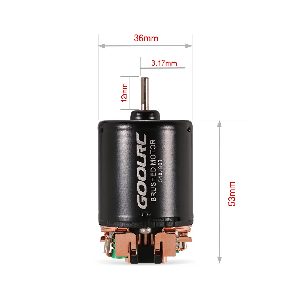 GoolRC 540 80T 13T 17T 21T 23T 27T 35T 540 матовый двигатель для 1/10 внедорожного скалолазания на гусеничном ходу RC автомобиль RC щеткой моторы