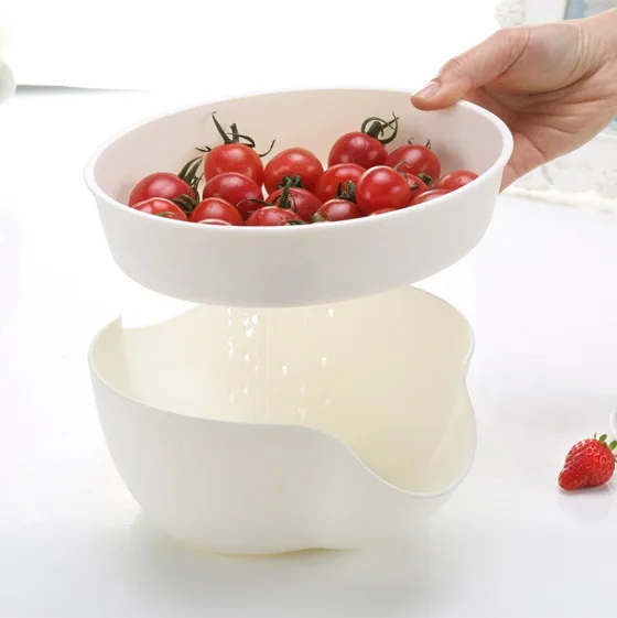 2pcs/Set New kitchen Tools High Quality Plastic Fruit Colander Bowl