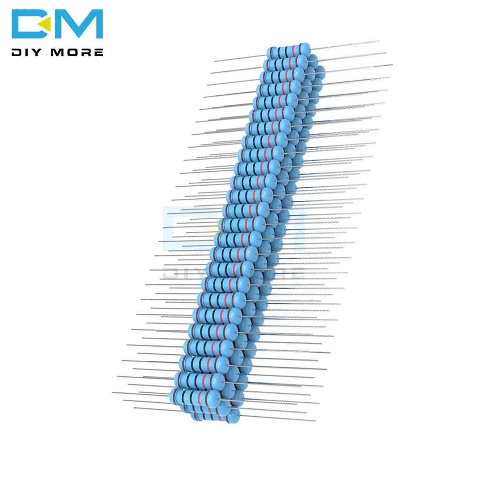 100 шт. металлического пленочного резистора 3W 1R-1M Ohm Сопротивление 1R 2.2R 4.7R 5.1R 10R 20R 22R 47R 1%+ 1%-1% Diy Электронный резистор