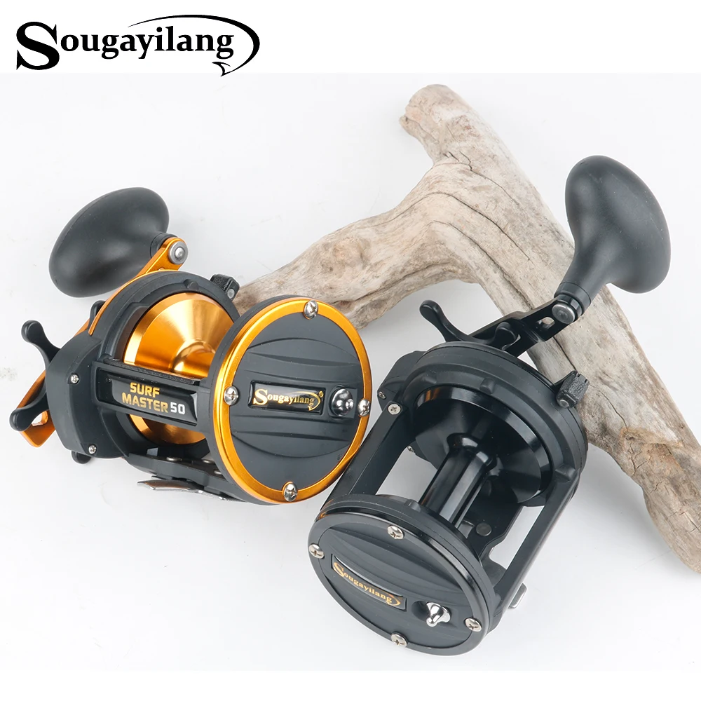 

Sougayilang 6.0:1 New All Metal Body 30/50 Yellow/Black Cast Drum Baitcasting Reel Super Light Saltwater Fishing Reel Drum Wheel