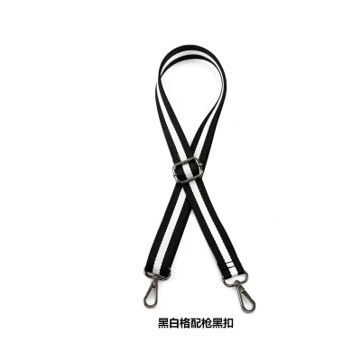 black buckle Мода 2,5 см широкий полосатый тканый тканевый ремень для сумки ремень на плечо DIY аксессуары для ручных ручек Регулируемый 70~ 140 - Цвет: black buckle