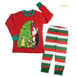 Осенняя брендовая Рождество для мальчиков и девочек пижамы детская одежда Комплекты От 2 до 7 лет пижамы одежда для сна с рисунком костюм