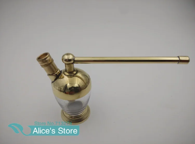 

Free shipping 1pcs Mini Hookah Smoking Water Pipe cigarette Holder brass cigarette filter Narguile With Retail Pack ST118