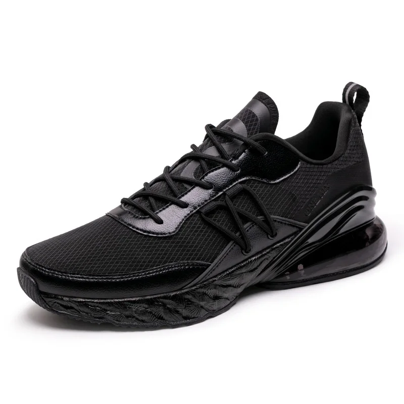 Новинка ONEMIX ретро кроссовки уличные zapatillas hombre черные повседневные прогулочные туфли дышащие спортивные кроссовки мужские кроссовки - Цвет: Black