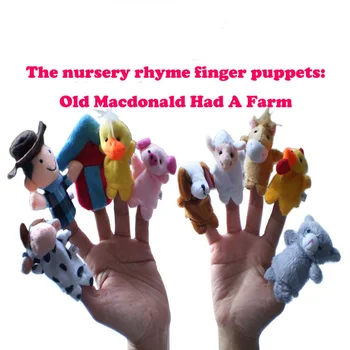 

10pcs/lot Hot Sale Hand Puppets Finger Toys Baby Dolls Plush Puppets Old Macdonald had a farm Christmas Toys for Children Puppet