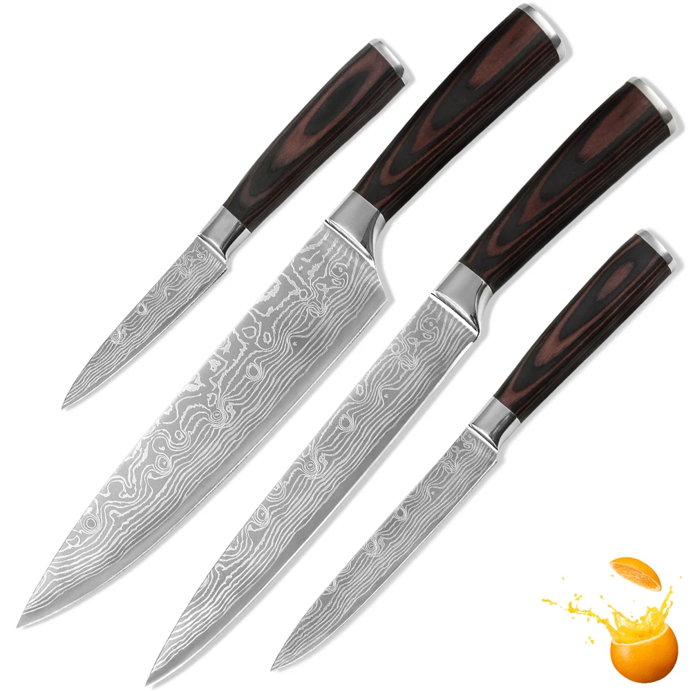 XYJ Brand Cooking knives 3.5'' 5'' 8'' 8'' four piece stainless steel