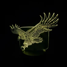 3D LED WOW Amazing Flying Big Eagle Shape Night Light Colorful Hawk Table Lamp for Office Hotel Bedroom Bar