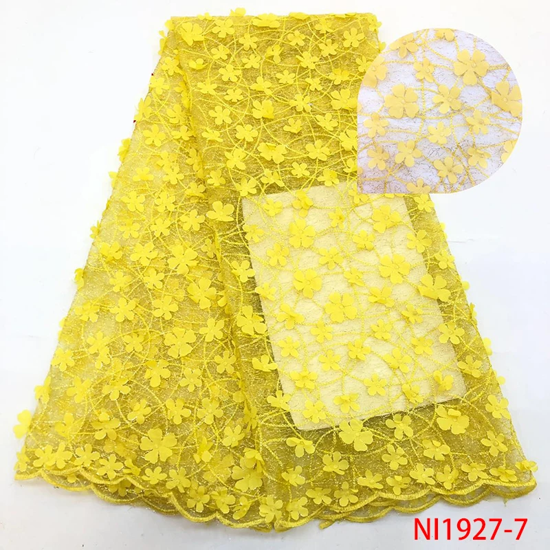 

2019 Fabric Nigerian Dress Designs Simple Wedding Lace Gown Customised High Quality Yellow Lace Fabric QF1928-7